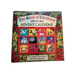 Vintage Christmas Advent Calendar 1973 Hardcover Picture Book Holiday Tradition